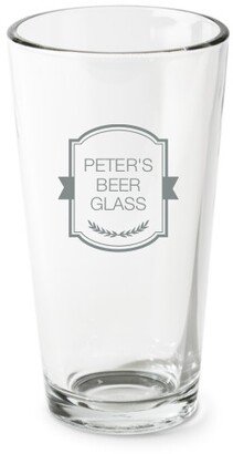 Pint Glasses: My Beer Glass Pint Glass, Etched Pint, Set Of 1, White