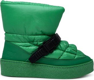 Green Nylon Puff Boots