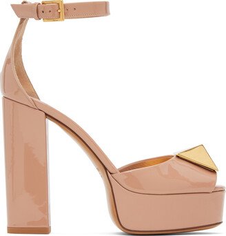 Beige One Stud 120 Platform Heeled Sandals