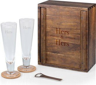 7pc Hers and Hers Pilsner Beer Glass Gift Set