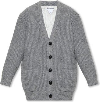 V-Neck Knitted Cardigan-AS