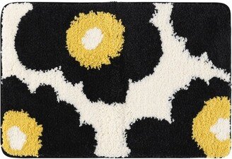 Unique Bargains Soft Plush & Fluffy Reversible Non-Slip Extra Thick Microfiber Printing Quick Dry Bathroom Mat Flower-3