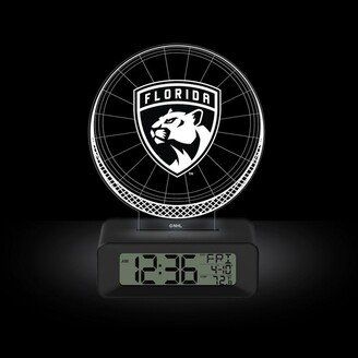 Curata Game Time NHL Florida Panthers Color-Changing Led 3d Illusion Alarm Clock with Temperature and Date