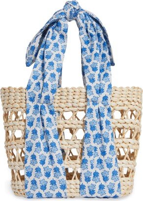 Scarf Tie Strap Basket Tote