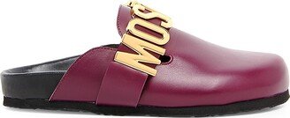 Maxi Logo Leather Clogs