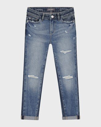 Girl's Harper Distressed Boyfriend Jeans, Size 7-16