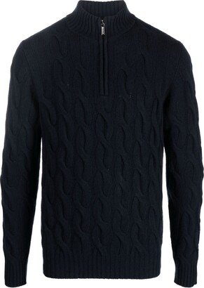 Cable-Knit Zip-Up Jumper
