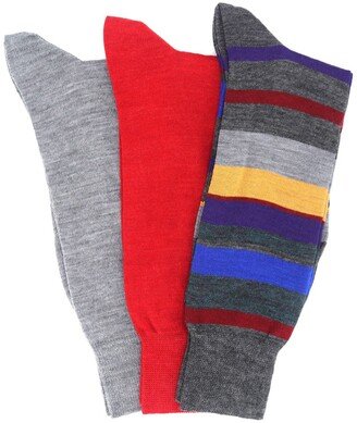 Wool Pattern Socks - Pack of 3