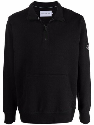 Quarter-Zip Logo-Patch Jumper