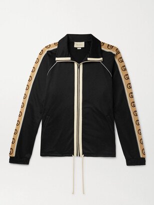 Logo-Jacquard Webbing-Trimmed Tech-Jersey Track Jacket