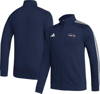 Men's Navy Washington Capitals Raglan Full-Zip Track Jacket