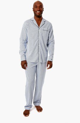 Mens Navy French Ticking Pajama Set