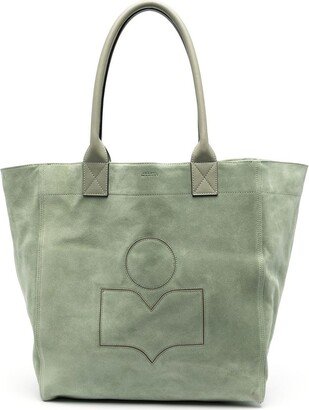 Yenky logo-embroidered suede tote bag