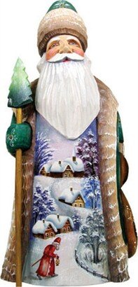 G.DeBrekht Woodcarved First Light Santa Figurine