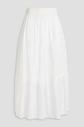 Tia tiered cotton-gauze midi skirt