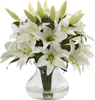 Lily Arrangement with Vase - 13.5