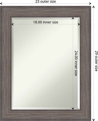 Beveled Wood Wall Mirror - Country Barnwood Frame