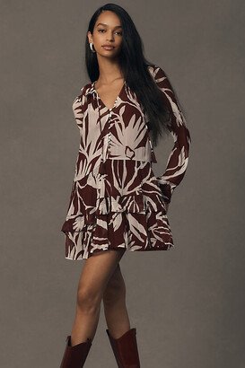 By Anthropologie The Marais Printed Chiffon Mini Dress