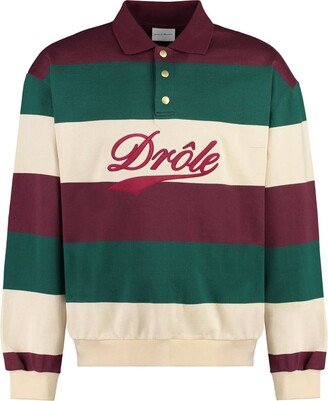 Striped Long-Sleeved Polo Shirt