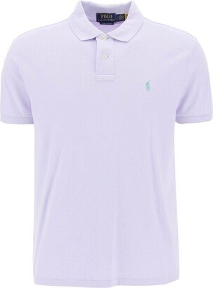 Logo-Embroidered Straight Hem Polo Shirt-AA