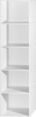 Contemporary Home Living 59 White Multi-Purpose Bookcase with Shelves
