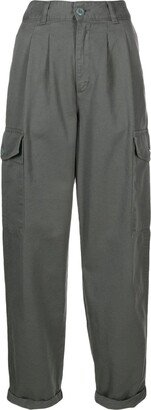 High-Waisted Cargo Trousers-AA