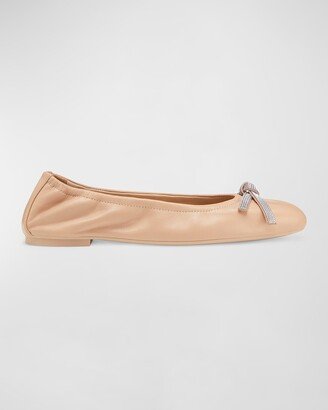 SW Lambskin Bow Ballerina Flats