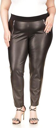 Size Zip Front Leggings (Black) Women's Casual Pants