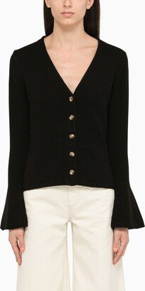 Black wool cardigan-AA