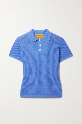 Guest In Residence - Ribbed Cashmere Polo Sweater - Blue