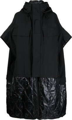 Short-Sleeve Quilted Hooded Coat