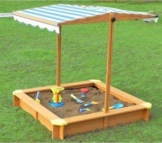 Austiom Leading LLC Wooden Sandbox with Canopy