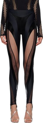 Black Sheer Spiral Leggings