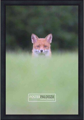 PosterPalooza 27x39 Contemporary Black Complete Wood Picture Frame with UV Acrylic, Foam Board Backing, & Hardware