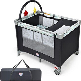Portable Baby Playard Playpen Nursery Center w/ Changing Station - 39.5'' x 29.5'' x 43.5''