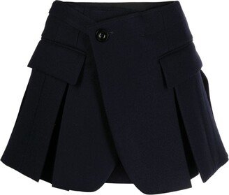 Pleated Wool Shorts-AA