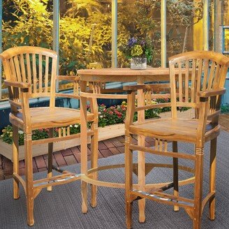 Orleans Teak Wood Indoor/ Outdoor Bar Stool Chair With Arms