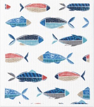 MU Kitchen Sponge Cloth, Set of 2 Dishcloths, Fish