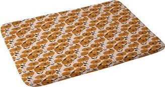 Alison Janssen Boho Poppies Memory Foam Bath Mat Orange