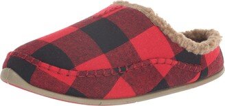 Slipperooz Deer Stags Men's Nordic S.U.P.R.O Sock Cushioned Indoor Outdoor Clog Slipper Red/Black