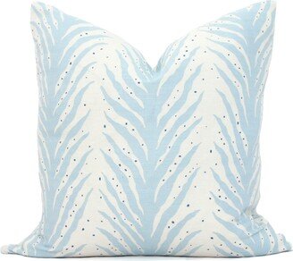 Schumacher Summer Blue Creeping Fern Decorative Pillow Cover, Toss Pillow, Throw Accent Celerie Kemble