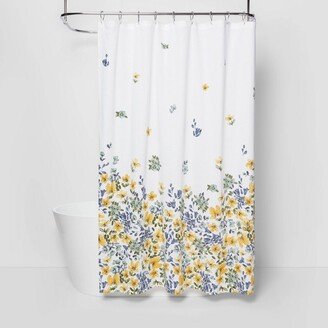 Floral Print Shower Curtain Gold Medal