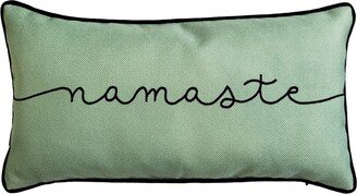 Edie@Home 'Namaste' Embroidered Typography Decorative Pillow, 8 x 16