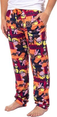 Seven Times Six Naruto Shippuden Men' Allover Character Adult Lounge Pajama Pant (Large) Orange