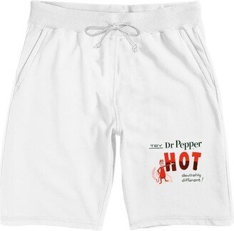 Yoo-Hoo Dr Pepper Men's White Sleep Pajama Shorts-Large