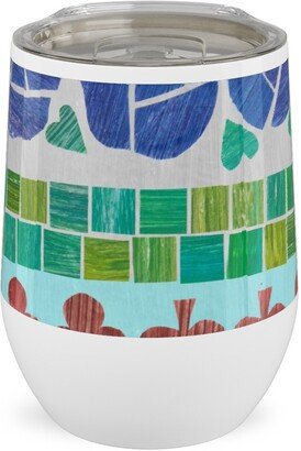 Travel Mugs: Abstract Wildflowers & Shapes - Multi Stainless Steel Travel Tumbler, 12Oz, Multicolor