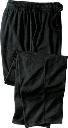 KingSize Men's Big & Tall Solid Microfleece Pajama Pants - Tall - L, Black