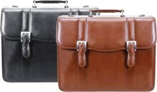 V Series Flournoy Leather Double Compartment Laptop Briefcase Collection