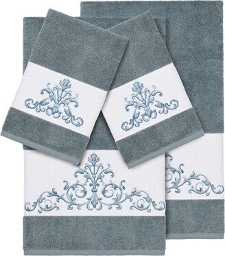 Linum Home Turkish Cotton Scarlet 4-Pc. Embellished Towel Set