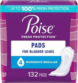 Poise Postpartum Incontinence Bladder Control Pads for Women - Moderate Absorbency - - 132ct